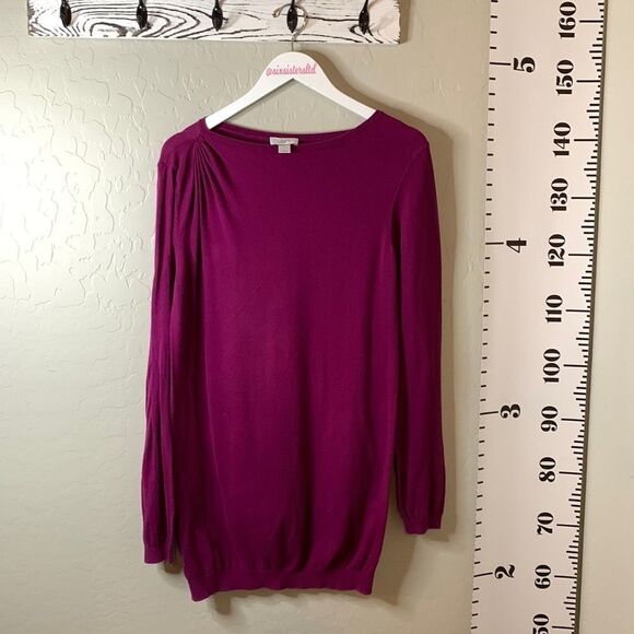ANN Taylor loft large long sleeve tunic length sweater purple color - Picture 2 of 13